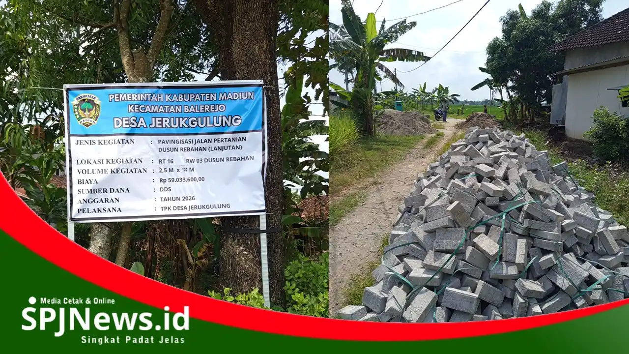 Pemerintah Desa Jerukgulung Bangun Pavingisasi Jalan Pertanian Dusun Rebahan